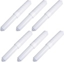 MEETOOT 6PCS 6.1Inch/15.5CM Plastic Spring Loaded Toilet Roll Holder Replacement Toilet Roll Holder Spring Loaded Replacement Lever White Roll Spindle Suitable for Simple Paper Roll Replacement