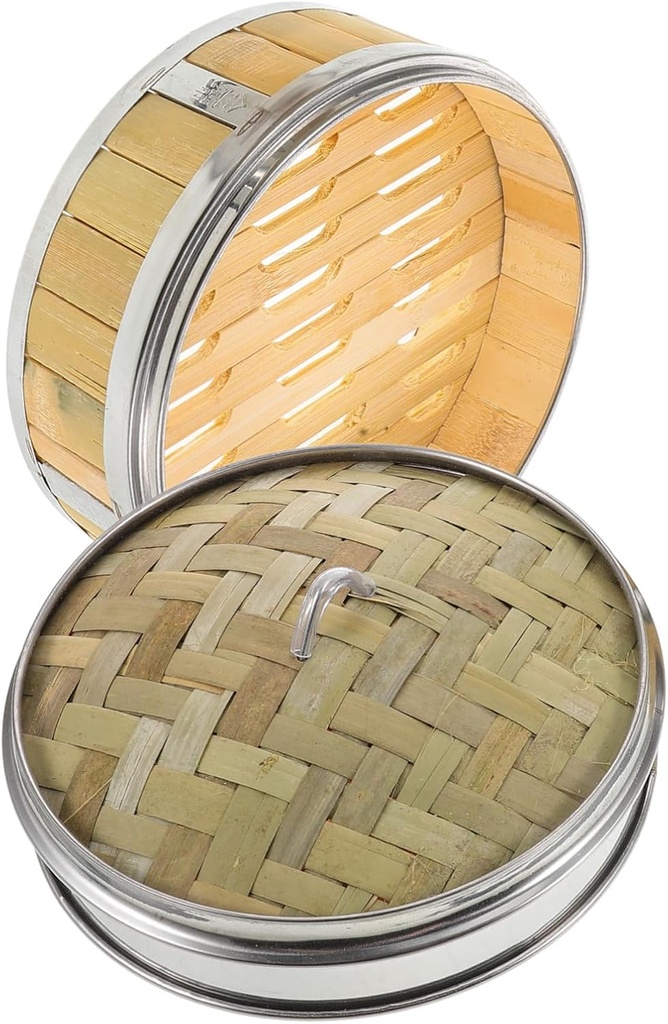 VOSAREA Traditional Chinese Steamer Bamboo Steamer Basket Lid Electric Hot Pot Cooker Bao Bun Dumpling Maker Kitchen Basket Vegetables