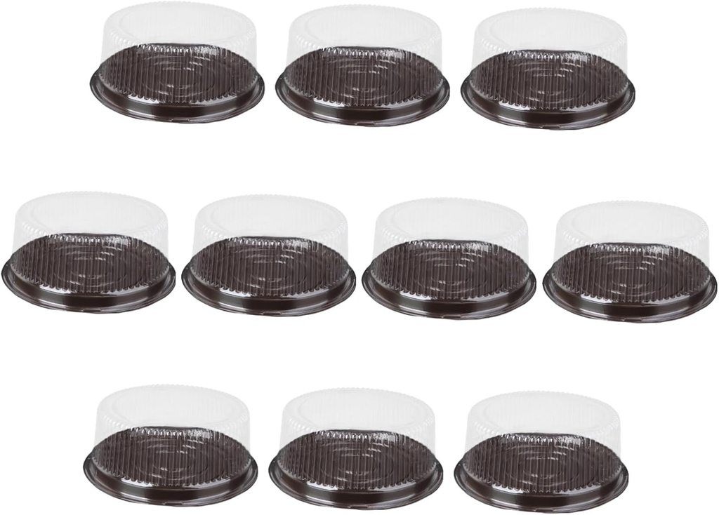10Pcs Transparent Cake Boxes with Domed Lids for Cupcakes Muffins and Pastries Plastic Holders for Parties and Bakery