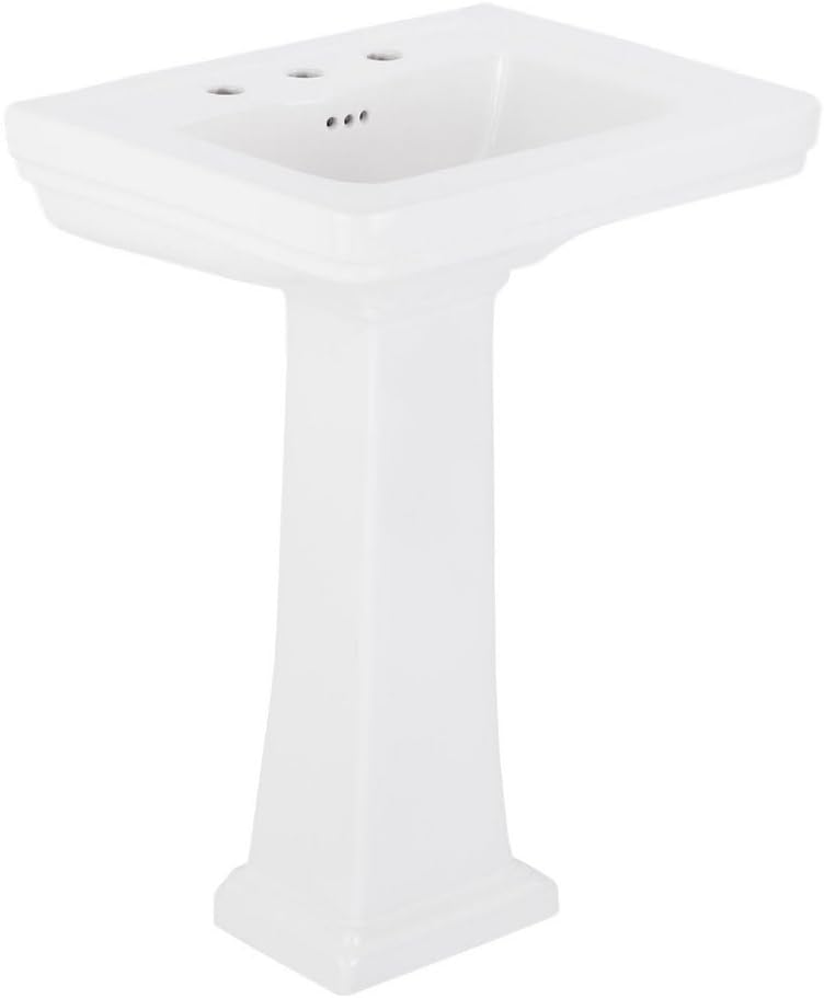 Signature Hardware SHKW350WH Key West Vitreous China Pedestal Bathroom Sink - Pedestal Only - White