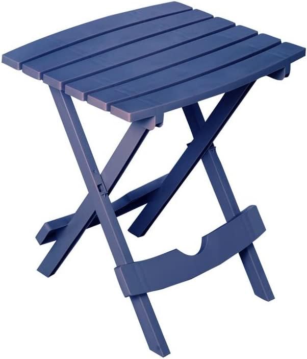 Adams Quik-Fold Outdoor Plastic Side Table, Monaco Blue, 15"