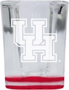 R and R Imports University of Houston 2 Ounce Engraved Shot Glass Square Red Base Officially Licensed Collegiate Product 4-Pack