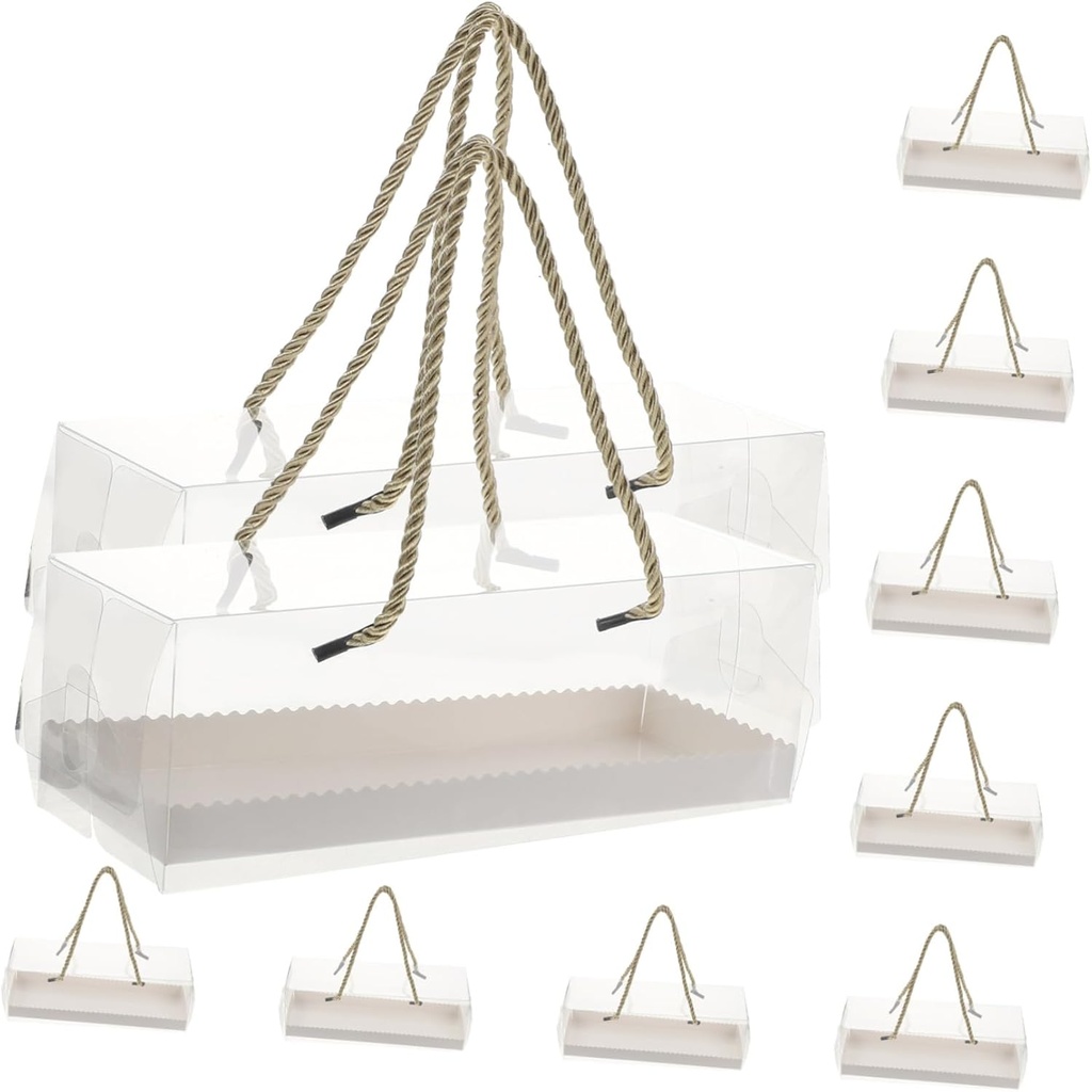 10pcs Clear Cupcake Boxes with Paperboard Tray Sturdy Dessert Containers for Cakes Pastries and Cookies for Bakeries Parties and Home Use