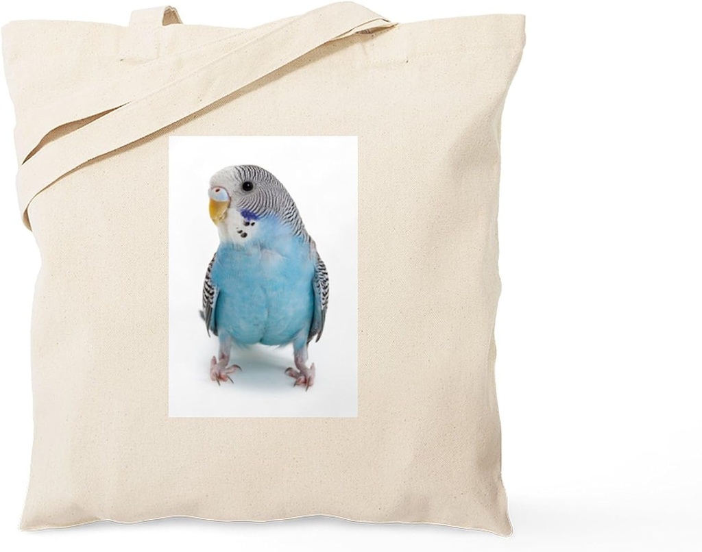 CafePress Blue Parakeet Tote Bag Natural Canvas Tote Bag, Reusable Shopping Bag