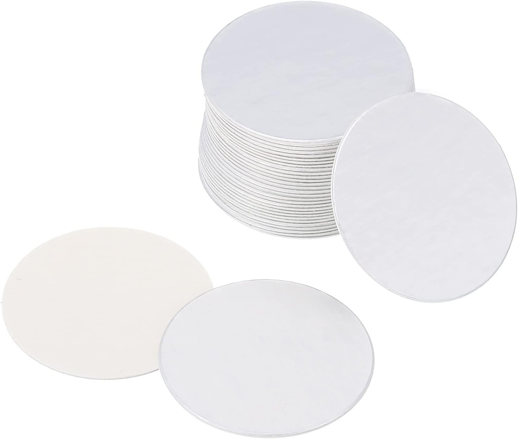 PATIKIL 26mm/1.02" Aluminum Foil Cap Liner, 75 Pack Resistant Tamper Induction Heat Sealer Sealing Liners for PE Plastic Bottle Jar Lid