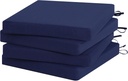 Favoyard Outdoor Chair Cushion Set of 4 Rainproof & Color Fade Resistant 17 x 16 x 2 in Square Corner Patio Furniture Cushions with Waterproof Hidden Zipper Attach Ties for Dining Table Chairs Seats