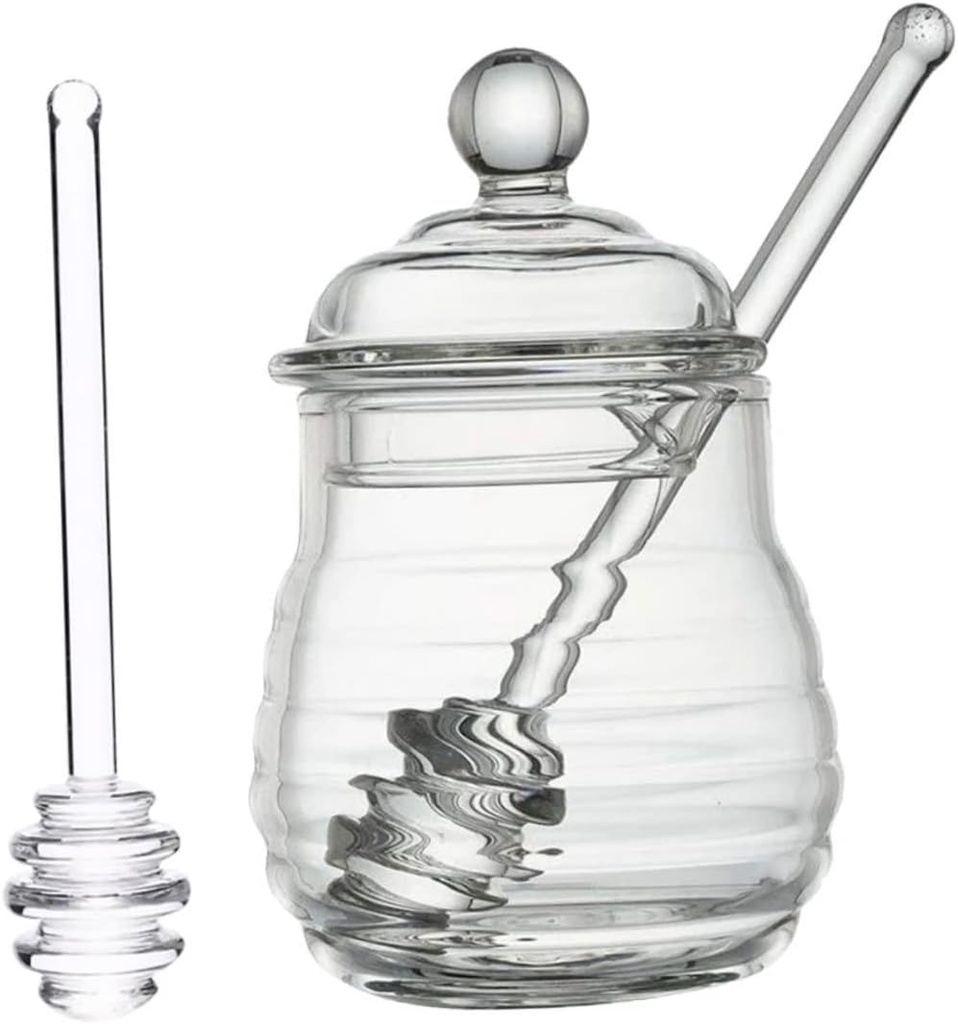 PRETYZOOM 1Set Honey Dispenser with Lidded and Stir Bar Honey Storage Container for Tea Candy and Dry Food Convenient and Moisture Honey Pot
