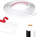 Kikerike Peel and Stick Tile Edge Trim 10Ft L-Shape Outside Corner Molding Vinyl Exterior Edging Moulding for Bathroom Backsplash End Shower Wall Edges Furniture Decoration - White 10Ft(White)