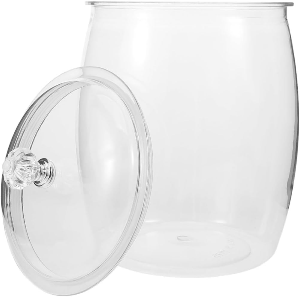 OUNONA Decorative Candy Jar Plastic Lid Sugar Container Tea Canister Food Storage Tank for Kitchen