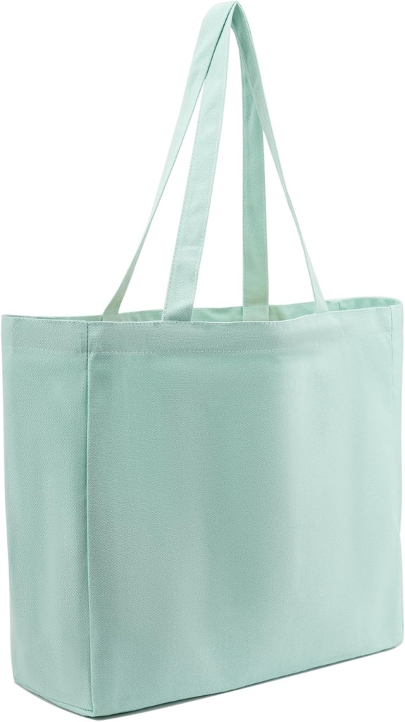 Blank Cotton Canvas Tote Bag, Lightweight Reusable Grocery Shopping Cloth Bag
