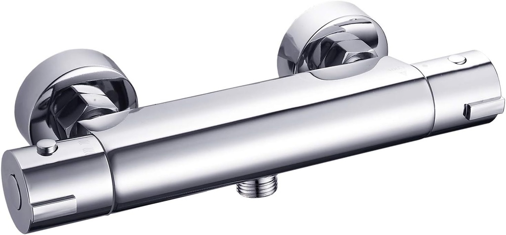 2-Handle Thermostatic Shower Valve Trim Wall mount US STANDARD Plumbing, Exposed Shower Faucet with Constant Temperature water mixer for Bathroom, RV, Clawfoot Tub