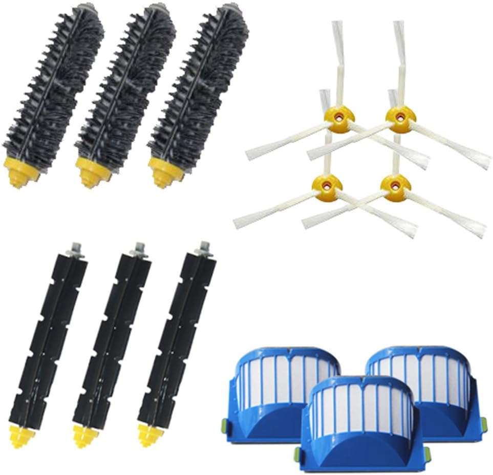 Replacement Parts Kit Includes Bristle & Flexible Beater Brush & Armed-3 Side Brush & Filters for iRobot Roomba 600 Series 614 618 620 630 640 650 651 660 665 670 680 685 690 692 694 695 Vacuum