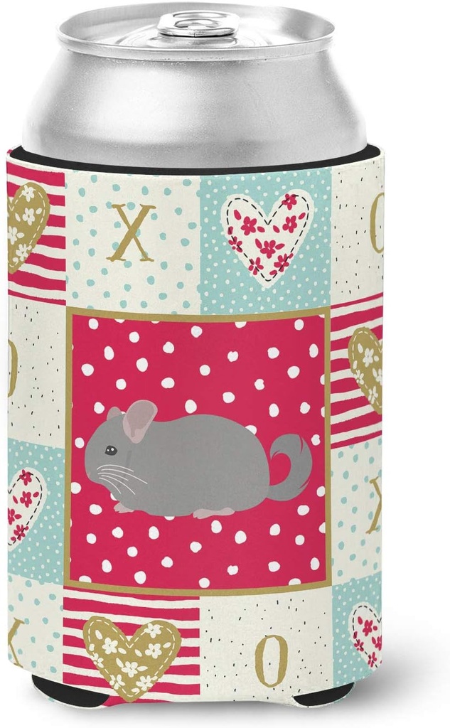 Caroline's Treasures CK5418CC Agouti Chinchilla Love Can or Bottle Hugger, Red Cooler Washable Drink Sleeve Collapsible Beverage Insulated Holder, Can Hugger, Multicolor