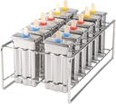 Stainless Steel Popsicle Molds, Set of 12 Ice Cream Maker, Ice Pop Molds With Holder, Metal Reusable Homemade Popsicle Molds with Sticks and Bags (Flat Head, with Slot)