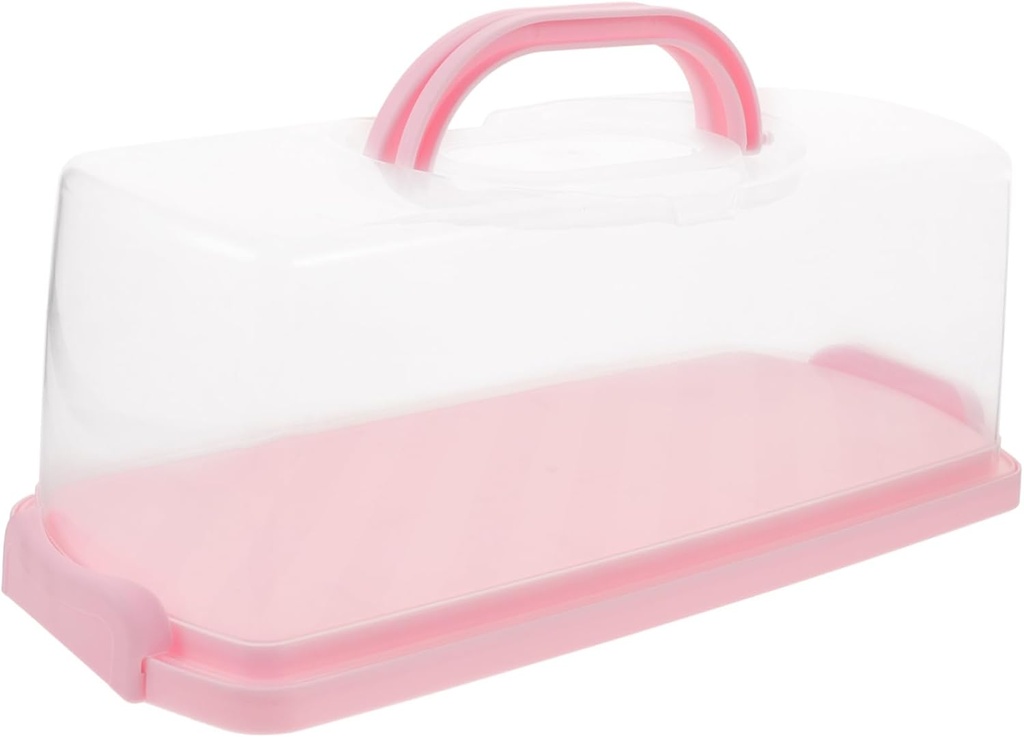 IMIKEYA Portable Transparent Cake Box Handheld Cake Carrier with Lid Reusable Dessert Storage Container for Party and Bakery Wear Resistant Carrying Case