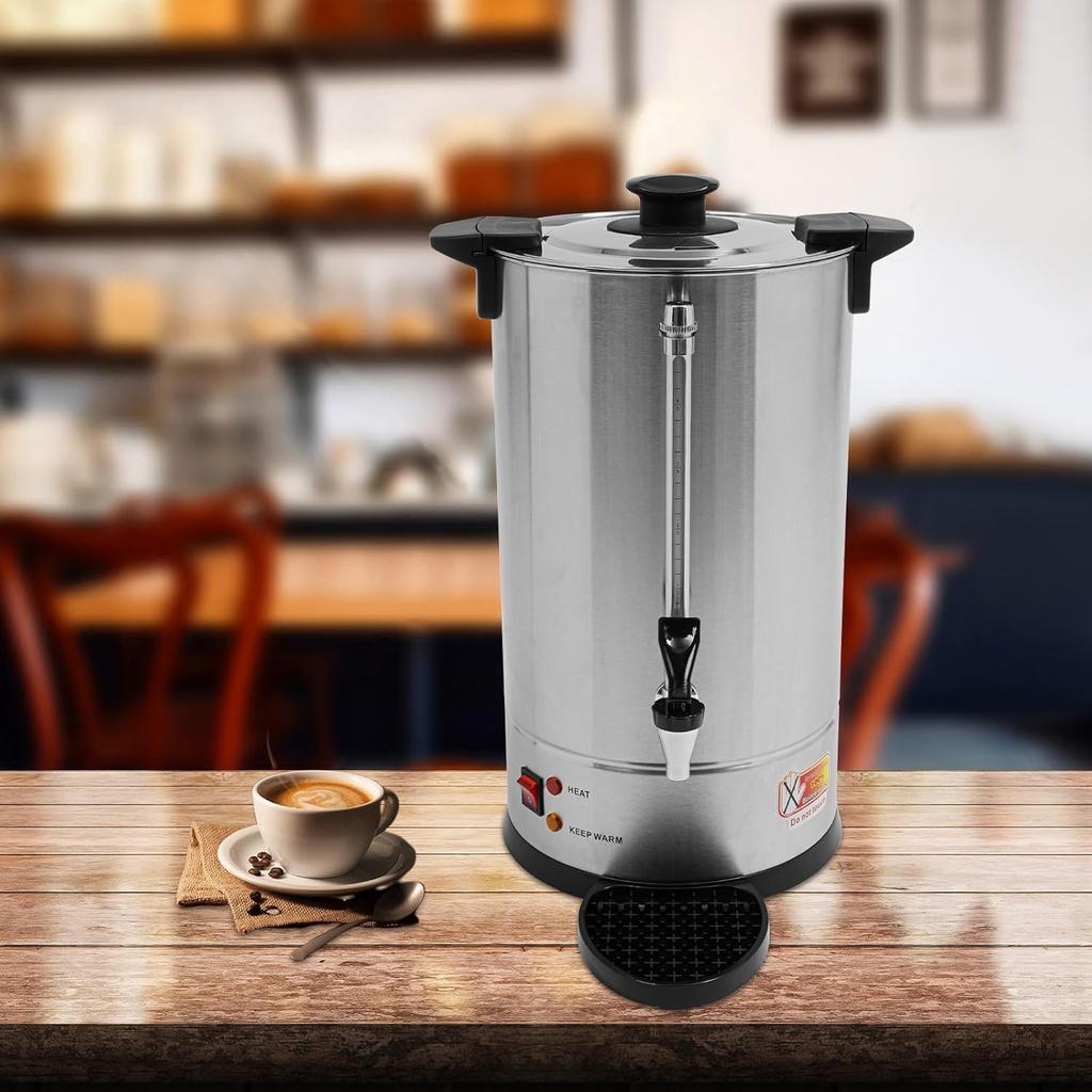 Coffee Urn, 15L/3.96 Gallon Stainless Steel Electric Hot Water Pot Urn with Indicator Light&Faucet,1500W Fast Heating for Coffee & Tea,Automatic Brewing for Catering Restaurant Home Party