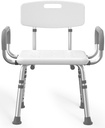 HOMLAND Shower Chair for Inside Shower with Arms and Back, 500 lbs Heavy Duty Shower Seat for Bathtub, Height Adjustable Safety Bath Seat for Elderly, Adults, Handicap and Disabled, White