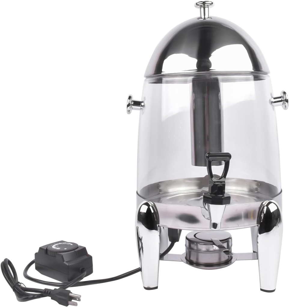 3 Gal Beverage Dispenser for Hot & Cold Drinks, Hot Beverage Dispenser Electric Drink Dispensers for Parties with Ice Container and Stand, Clear Plastic Container for Juice Lemonade Coffee