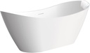 Transolid K-AFTS5931-M31 Skylar 59-in x 31-in x 27-in Freestanding Acrylic Bathtub Kit With Center Drain And Bath Pillow, White (Matte)