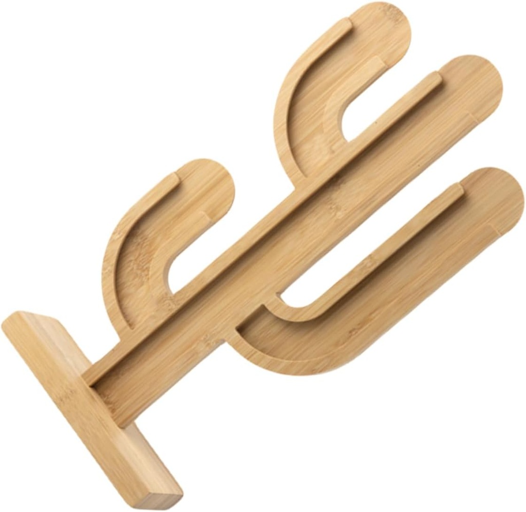 Bamboo Cactus Shape Coffee Capsule Pod Holder Stand Capacity Pod Organizer for Countertop Decor