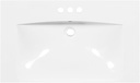 Merax Bathroom Vanity Sink Top, 30” x 18” Rectangular Resin Single Sink Basin Vanity Top with Integrated Sink, 4-Inch Faucet 3 Hole Spread, White (30")