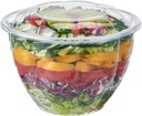 FULING [48 oz. 50 Sets Clear Plastic Salad Bowls with Airtight Lids Disposable To Go Mixing Containers Serving for Fruit, Quinoa, Lunch and Meal Prep