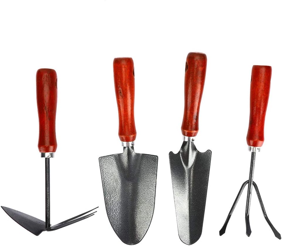 4 Pcs Compact Gardening Tool Set Garden Hand Tools Small Plant Care Tools with Double Use Hand Shovel Rake for Home Planting Vegetable Flower Care