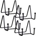 HEALLILY 4pcs Plate Display Stands Metal Frame Holders for Dishes Photos Books Decorative Plates and Frames