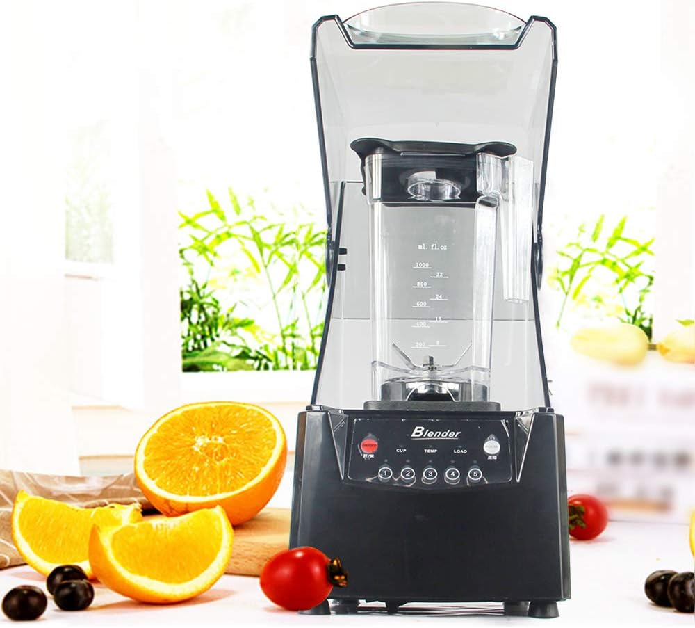 Commercial Blender Juicer Smoothie Maker with Soundproof Cover Capacity 1.8L for Home Commercial Bar Use (2200w) (StyleC)