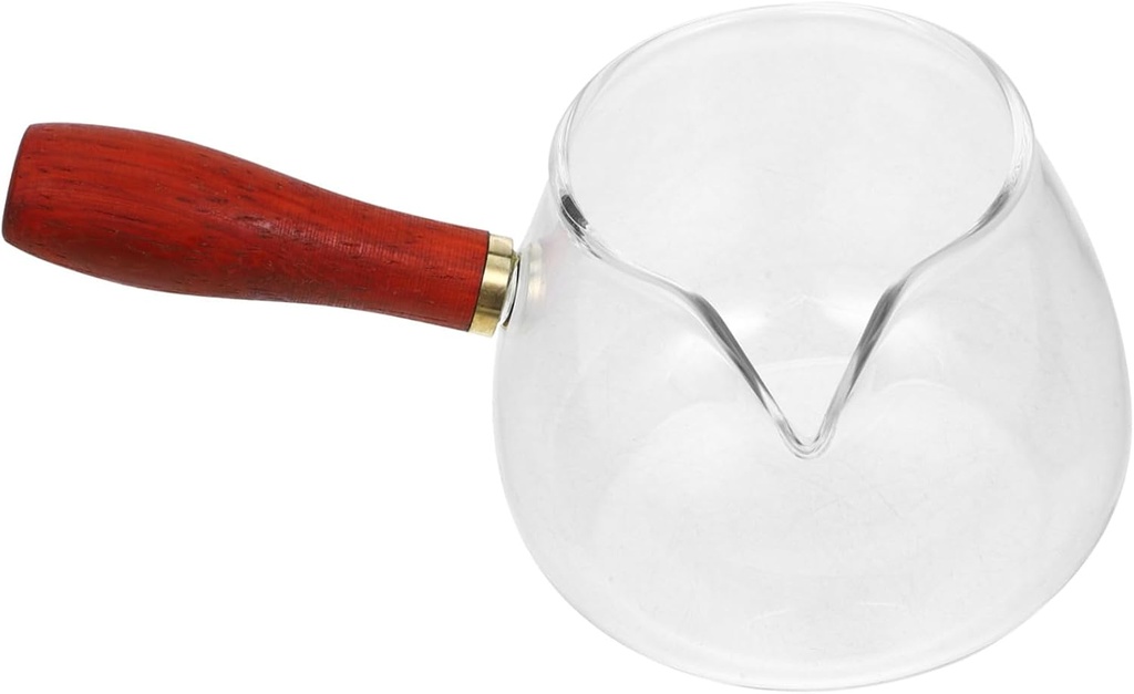 Glass Tea Dispenser Wooden Handle Heat-resistant Cup for Tea Ceremony and Household Use Easy to Clean and Store