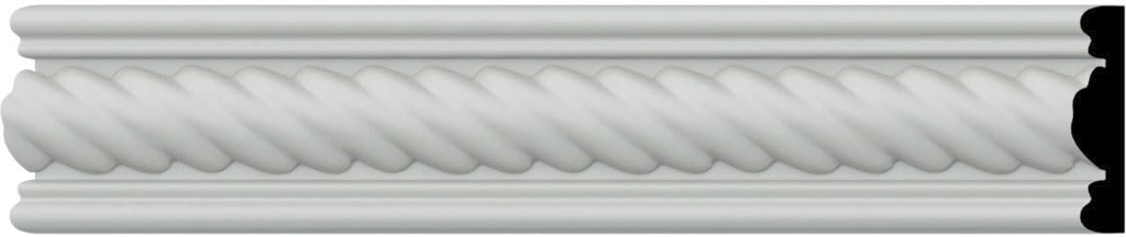 Ekena Millwork CAS02X00AL Alexandria Rope Window & Door Casing, 2"H x 1/2"P x 94 1/2"L, (1/2" Repeat), Primed
