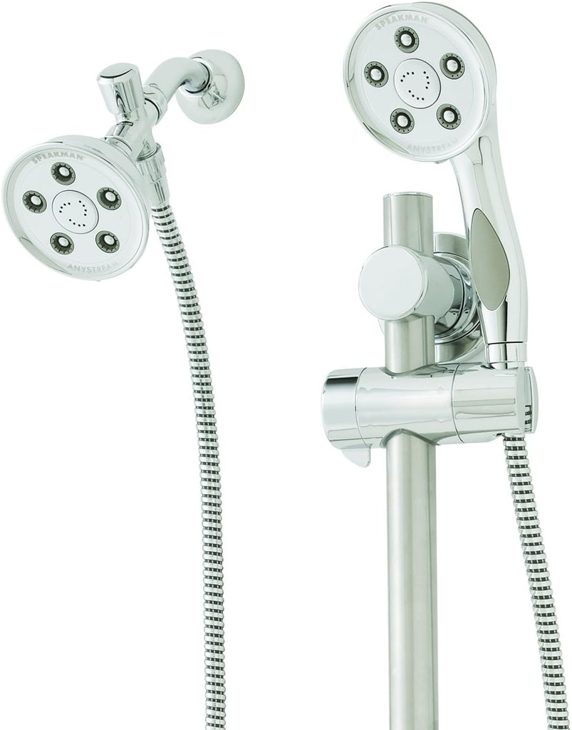 Speakman VS-123014 Caspian Anystream Shower Combination with Slide Bar, 2.5 GPM, Polished Chrome