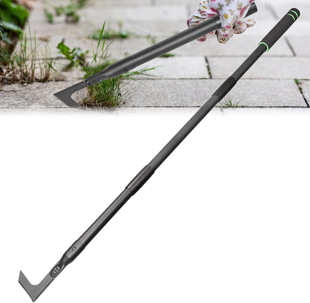 Crack Weeder Tool Long Handle Manual Weeders Crevice Weeding Tool L Shaped Multiple Sharp Blades Efficient Weeding for Narrow Spaces Driveways Sidewalks Paving Stone Gaps