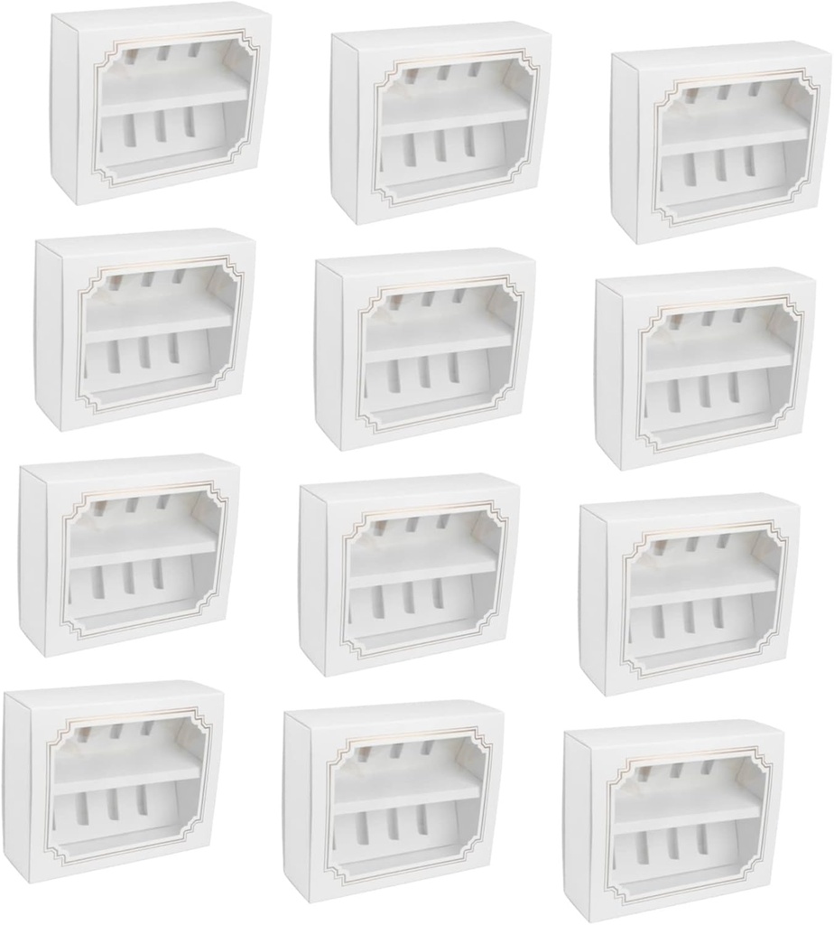 CHILDWEET 12pcs Macaron Storage Container Cake Boxes Window Paper Dessert Packaging Cupcake Boxes Healthy Eco-friendly