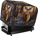 2 Slice Toaster Covers Quilted Bread Maker Cover Small Appliance Cover With Handle Deers Picture Toasters Dust Cover For Home Table Kitchen Decor