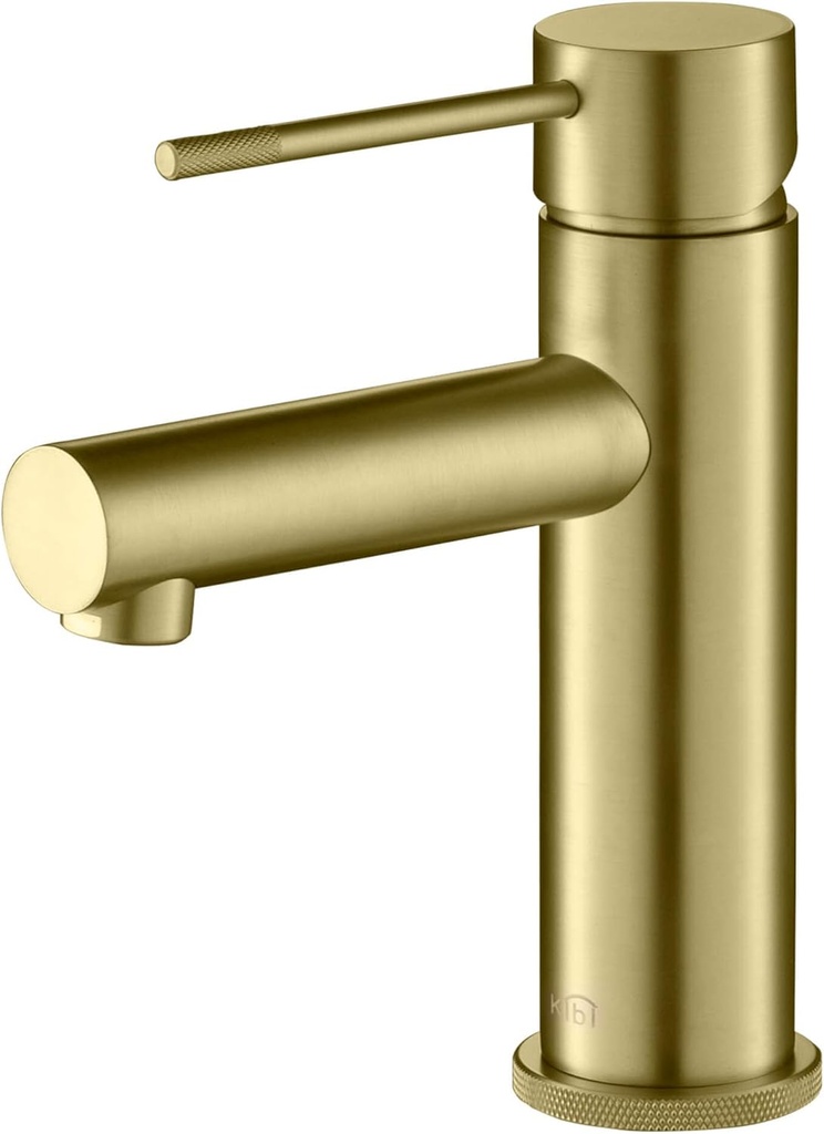KIBI KBF1010 Solid Brass Single Handle Single Hole Circular X Faucet for Bathroom Sink | High Arc Faucet Spout | Brushed Gold | Corrosion and Rust Resistant