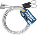 NAZOU 11.5FT Garage Door Cable Replacement 1/8 inch Vinyl Coated Wire Cable & Parts Fits 10FT Garage Door (2 Pack)