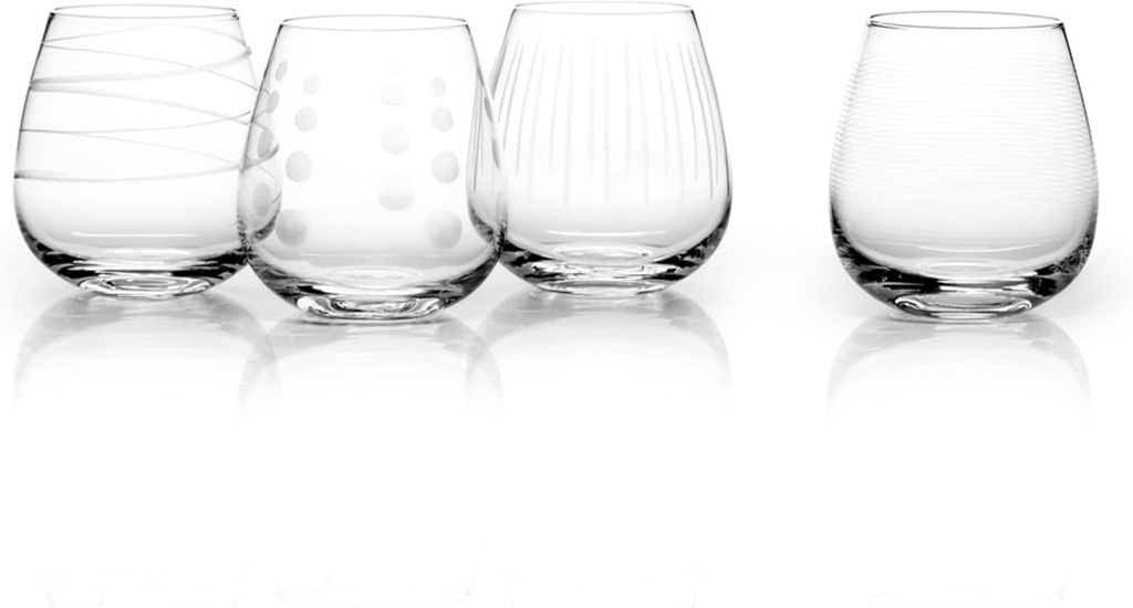 Mikasa Cheers Stemless Wine Glass, 14-Ounce, Set of 4