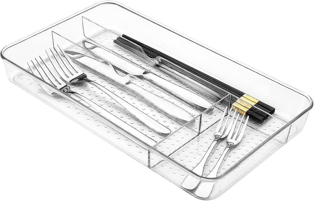 Lonian Cutlery Tray, No-Slip Drawers Organizer for Utensils Storage and Organising in Kitchen, Cosmetic Tray for Dressing Table Makeup Storage Organiser in Bedroom and Living Room