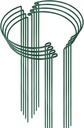 HiGift 8 Pack 24 Inch Plant Support Stakes, 10" Wide x 24" High Half Round Metal Garden Plant Stake Peony Support Cage, Green Plant Support Ring Border for Tomato,Hydrangea,Flower Indoor Outdoor