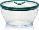 Anyday 8-Cup Glass Food Storage with Glass Lid, Round Deep Dish | Plastic-Free Meal Prep & Microwave Cookware | Stackable Airtight Storage Container with Vented Lid for Microwave-Safe Reheating