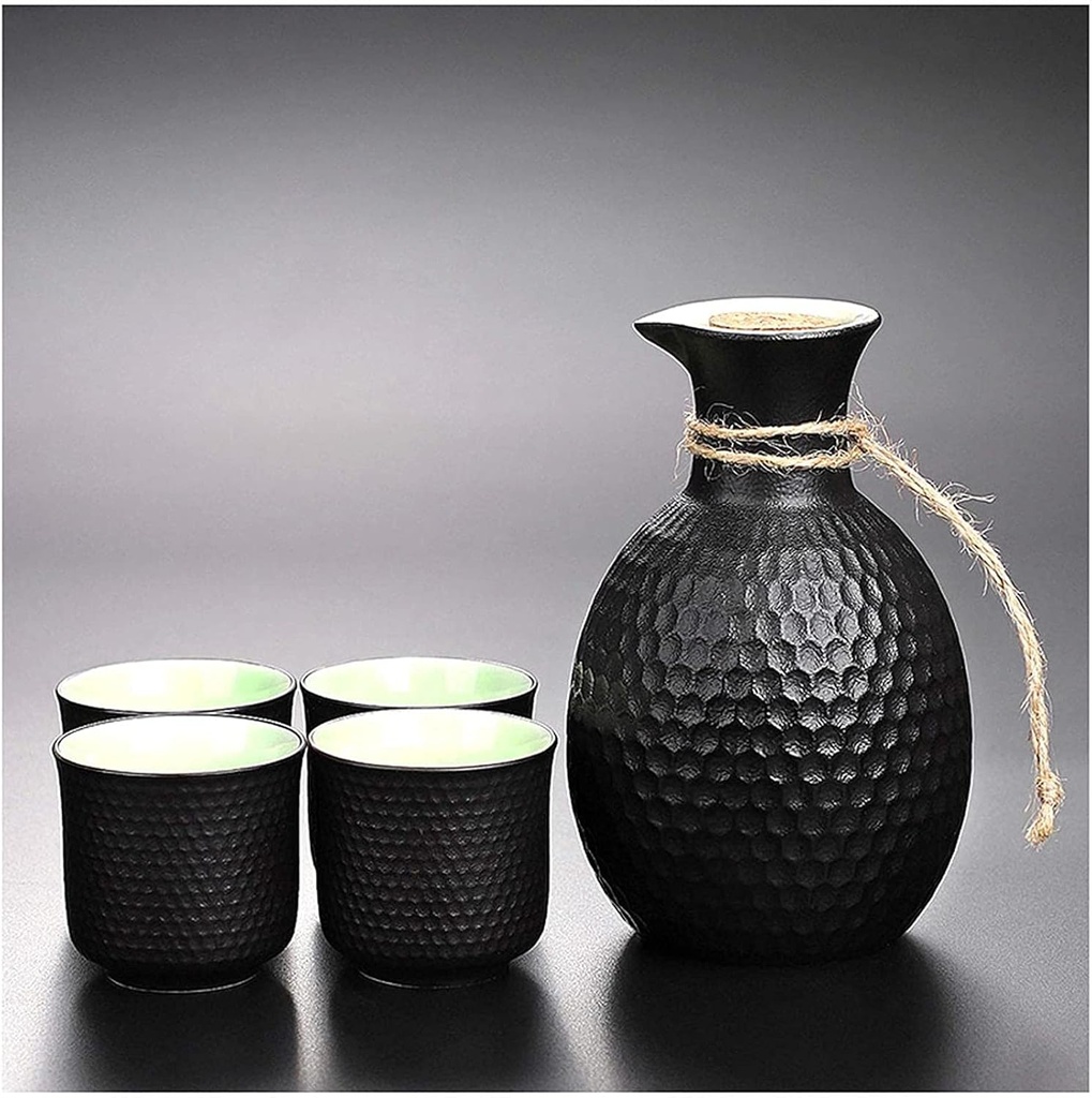 Japanese Tableware Concise Sake Set Traditional Japanese Hot Sake Porcelain Traditional Ceramic Japanese Style Sake Serving Set 9pcs(5pcs)