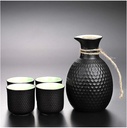 Japanese Tableware Concise Sake Set Traditional Japanese Hot Sake Porcelain Traditional Ceramic Japanese Style Sake Serving Set 9pcs(5pcs)