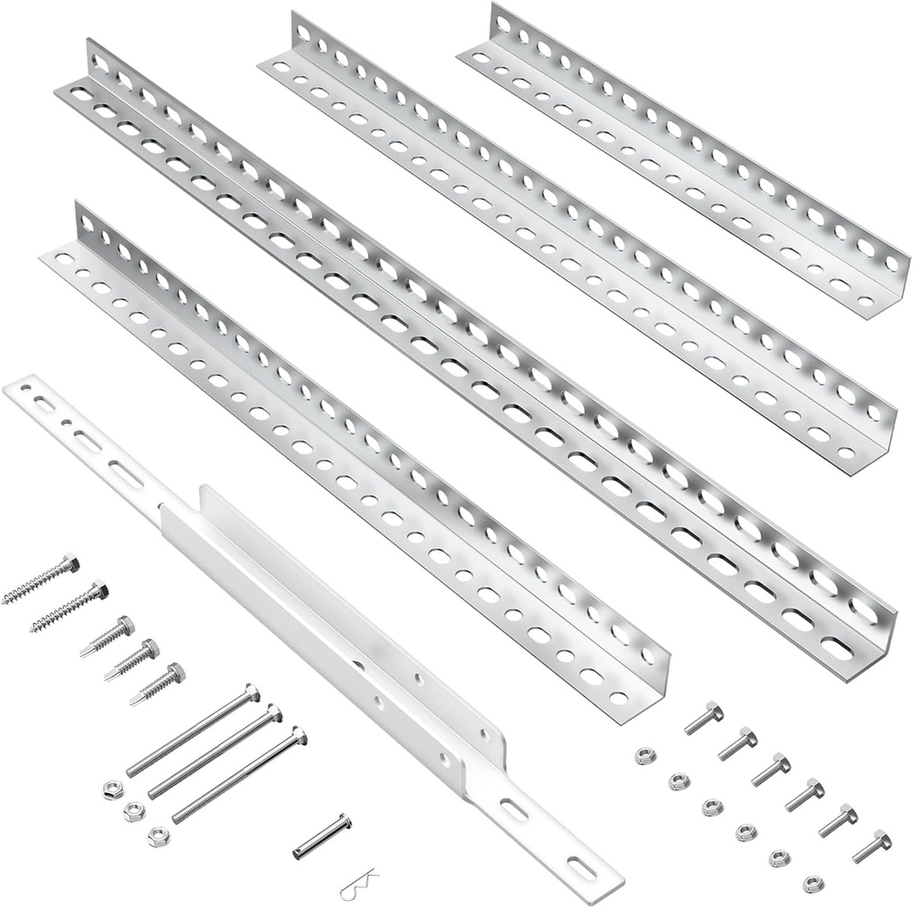 Garage Door Opener Hanging kit, Universal Garage Door Opener Installation Kit, Galvanized Garage Door Angle Iron Bracket and Mounting Hardware