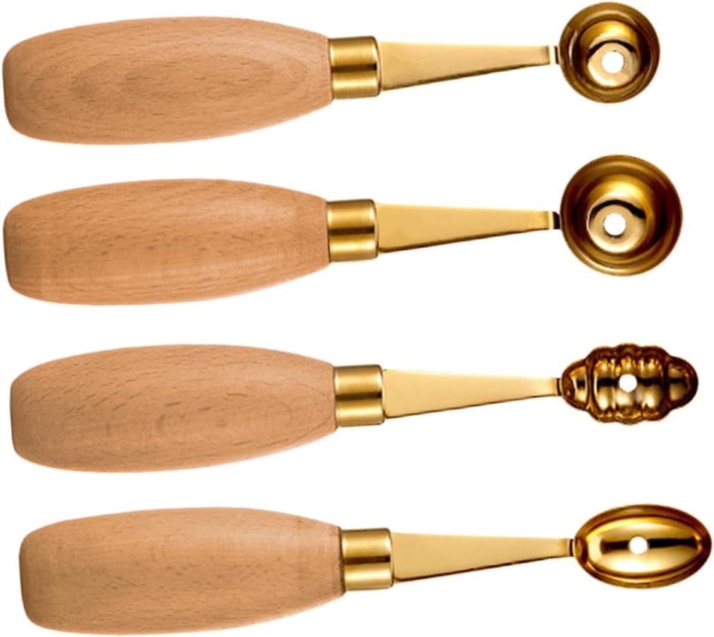 4pcs Stainless Steel Melon Ball Maker Kitchen Fruit Spoon for Ice Cream and Dessert and Easy to Clean for Watermelon and Cantaloupe