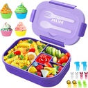 Jelife Lunch Box Kids Bento Box - 1300ml Large Bento-Style Bento-Box Adults Lunch Box, Ideal Leak Proof Bento Lunch Boxes for Kids School, BPA Free Lunchbox Containers for Teens Toddlers, Purple