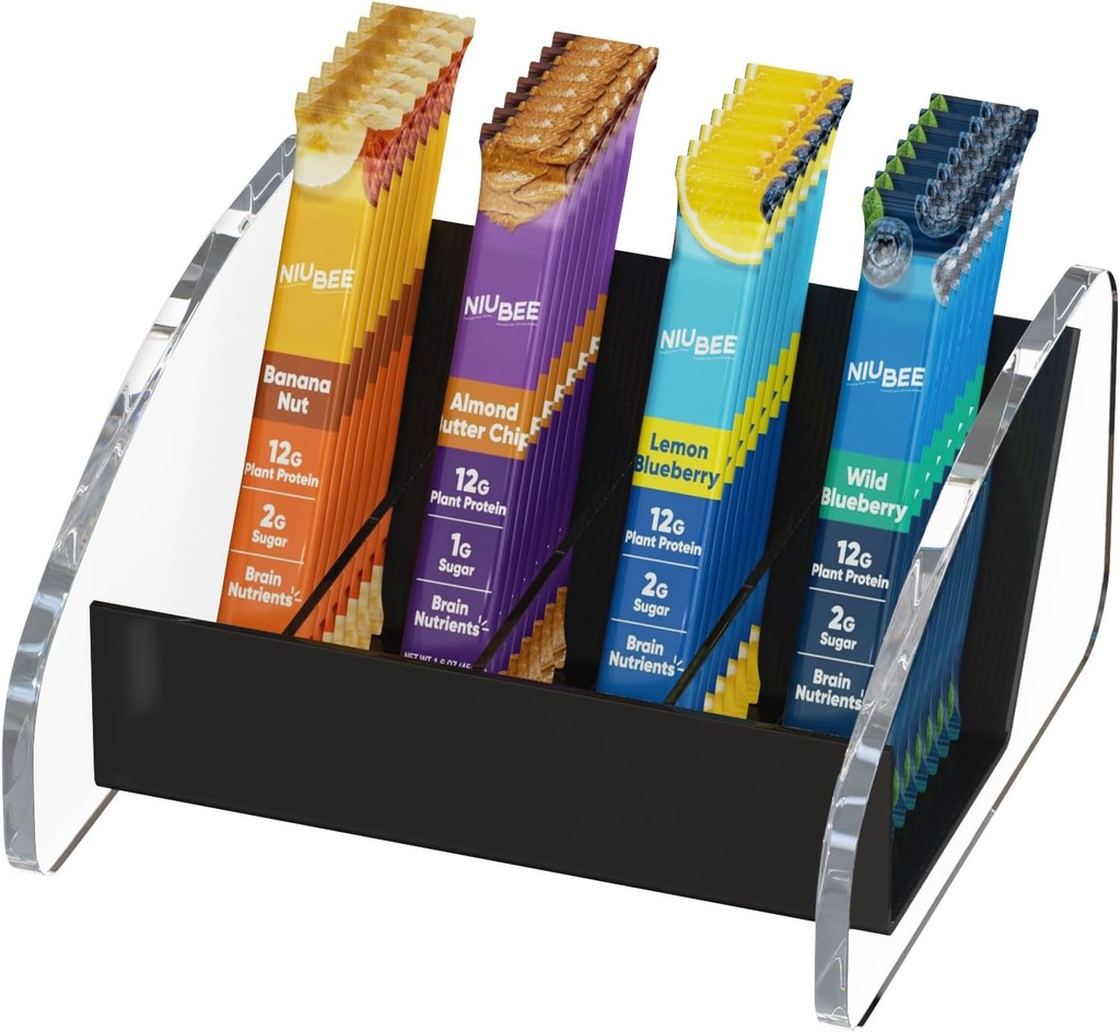NIUBEE Acrylic Coffee Station Organizer: Instant Coffee Holder & Bag Rack Set Up For Countertop