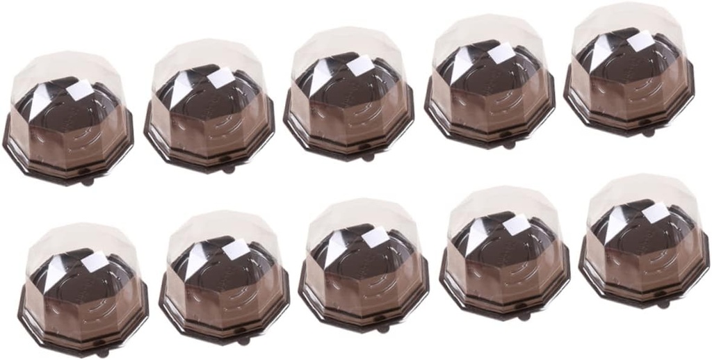 Cabilock 50pcs Food Containers with Diamond Shape Cake Boxes for Mousse Packaging Stylish Waterproof for Parties