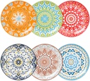 HAPPY KlT Ceramic Dinner Plates Set of 6, 10.5" Dessert Dish Set Microwave Oven&Dishwasher Safe Porcelain Dinnerware Kitchen Serving Dishes