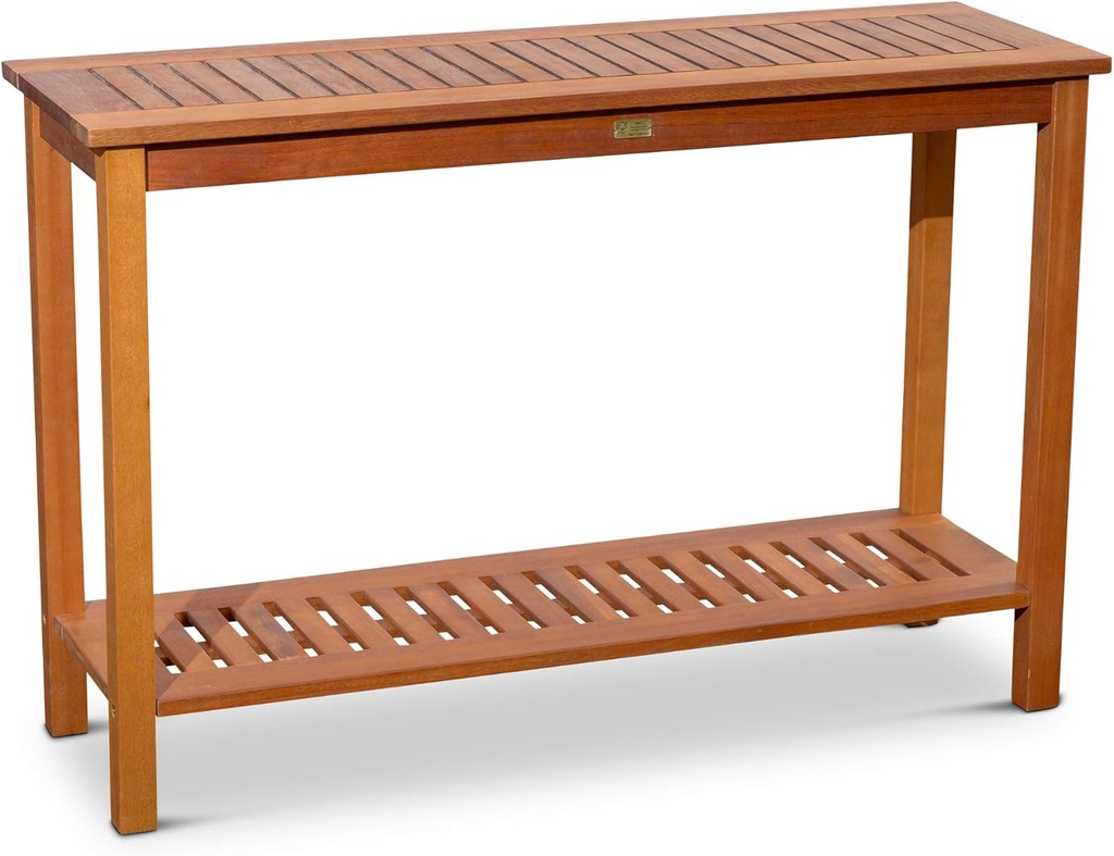 DTY Outdoor Living Longs Peak Eucalyptus Console Table, Natural Oil